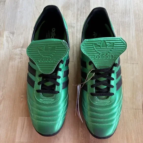 Adidas Green Black Leather metallic Soccer Sneakers Women’s 10 Retro Shoes NWOB - Picture 2 of 10